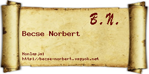 Becse Norbert névjegykártya