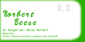 norbert becse business card